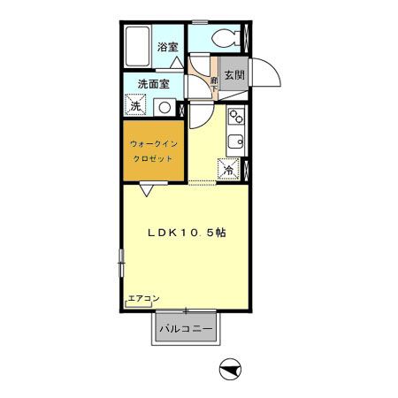 新潟市東区空港西のアパートの間取り