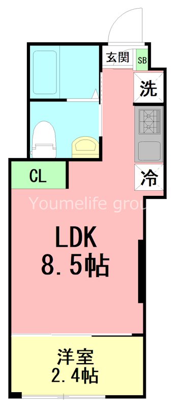 【藤沢市藤沢のアパートの間取り】