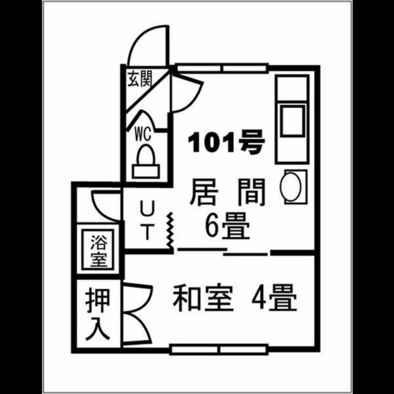 札幌市手稲区曙六条のアパートの間取り