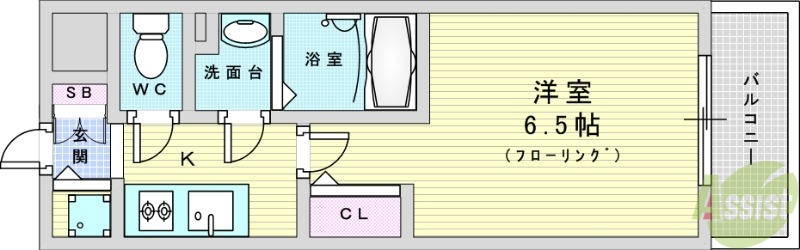 大阪市西淀川区千舟のマンションの間取り