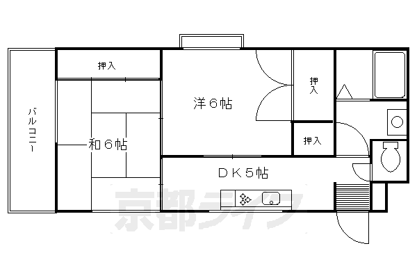 【京都市左京区松ケ崎小脇町のマンションの間取り】