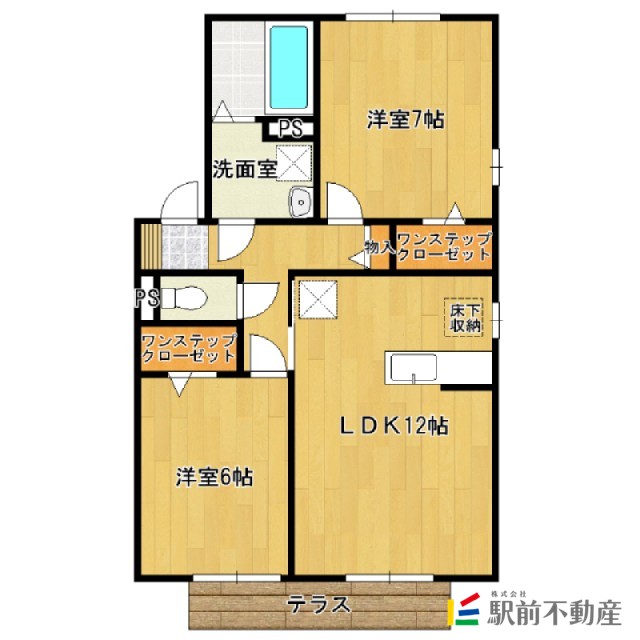 三養基郡基山町大字宮浦のアパートの間取り