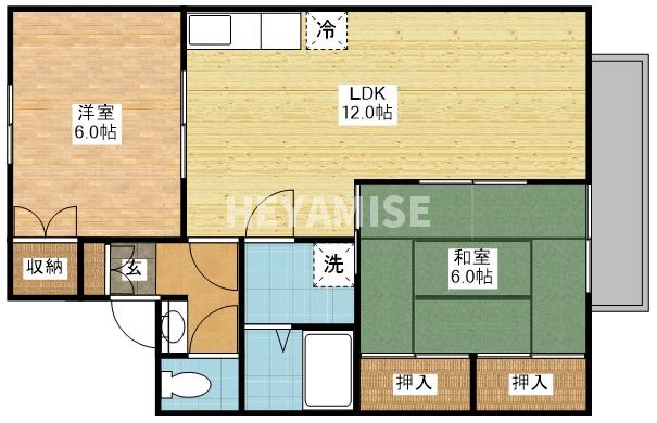 長崎市田中町のアパートの間取り