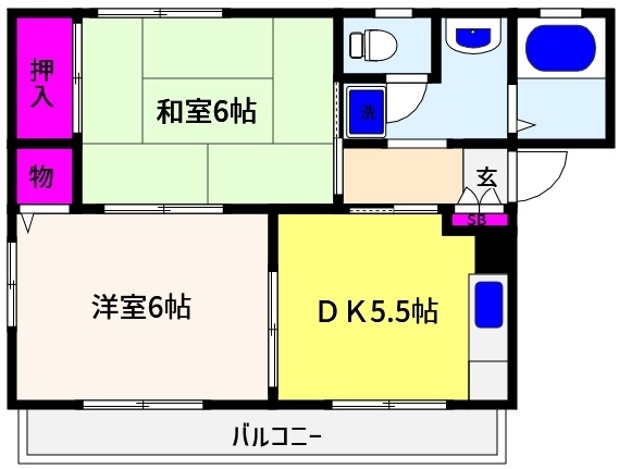 神戸市東灘区御影郡家のアパートの間取り