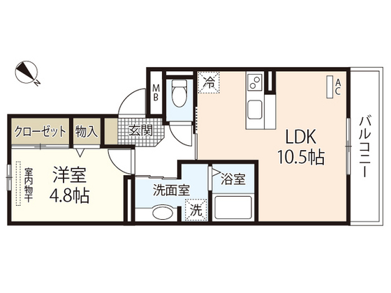 広島市西区庚午北のアパートの間取り