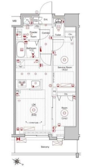 メイクスＷアート横浜関内の間取り