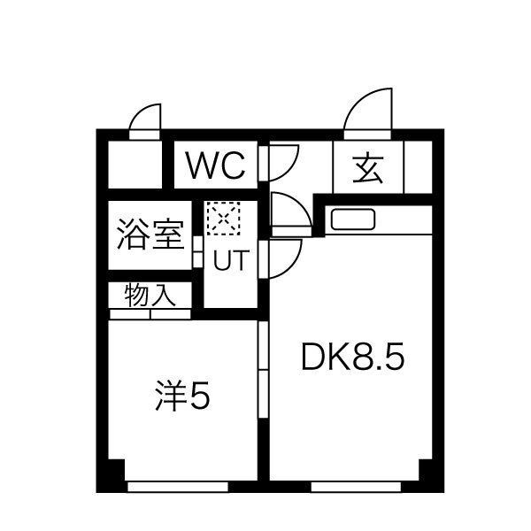 札幌市西区琴似二条のマンションの間取り