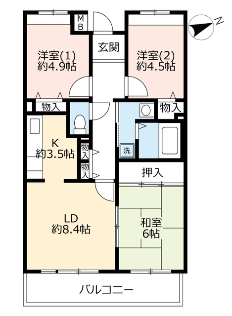 ＵＲフレール東芦屋町の間取り