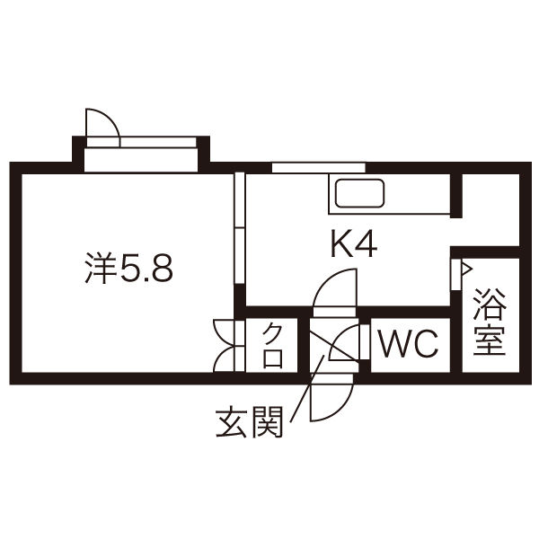 札幌市中央区南八条西のアパートの間取り