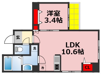 千葉市中央区中央のマンションの間取り