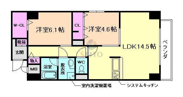 プレスティージュ新大阪の間取り写真