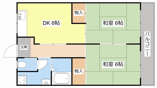 ＪＲ東海道本線 能登川駅 徒歩12分 3階建 築39年の間取り写真