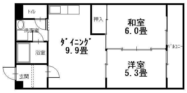 呉市広文化町のアパートの間取り