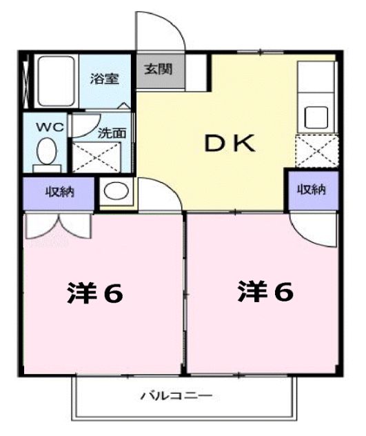 笠岡市横島のアパートの間取り