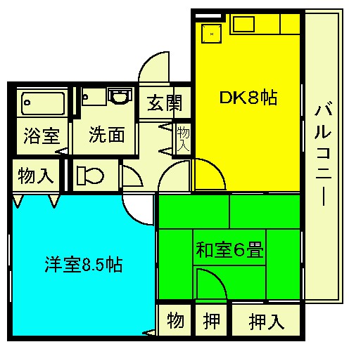 ハイカムール木下の間取り