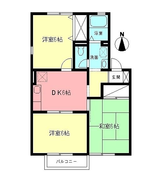 小田原市国府津のアパートの間取り