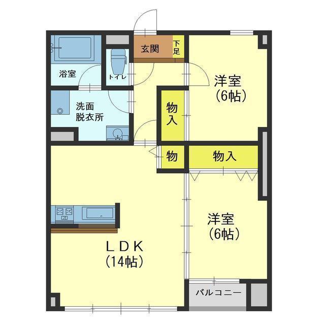 リヴァハイツ二口IIの間取り