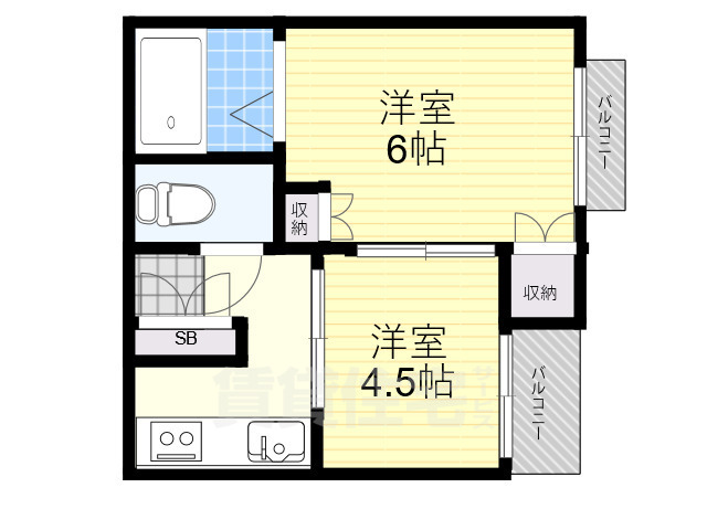 大阪市住吉区清水丘のマンションの間取り