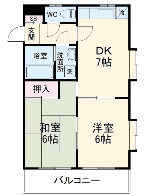 横浜市鶴見区市場上町のアパートの間取り