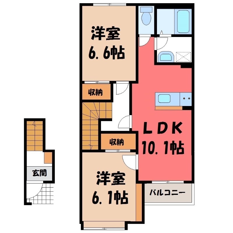 結城市大字結城のアパートの間取り