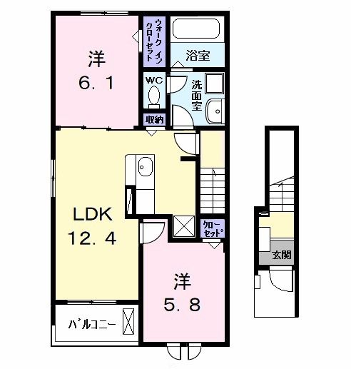 【サントル　ヴィラージュ西之川Ａの間取り】