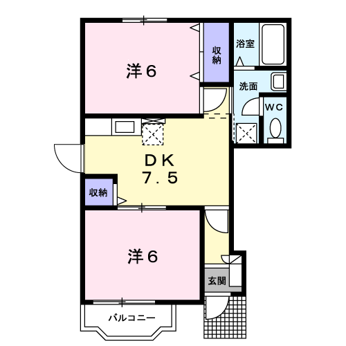 サンパティークＫ　Ｂの間取り