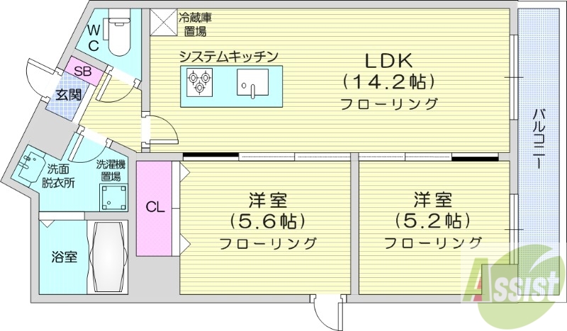 【Louvre真駒内の間取り】