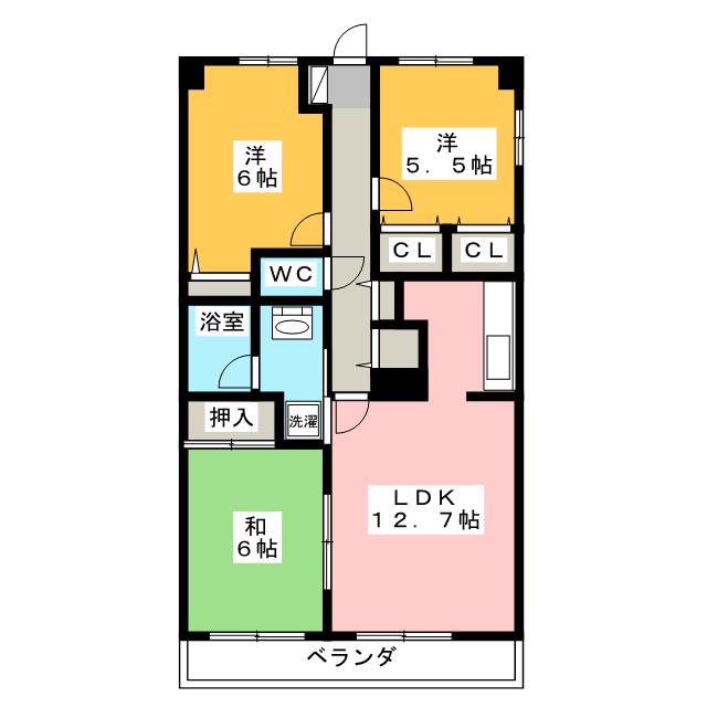 マンションベルシーの間取り