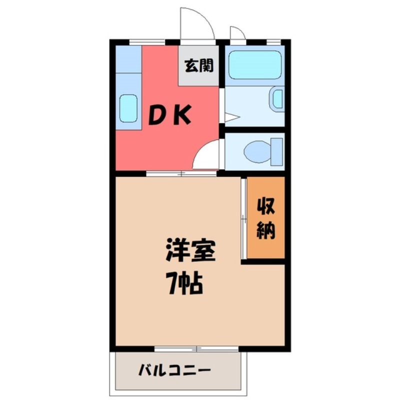 塩谷郡高根沢町大字宝積寺のアパートの間取り