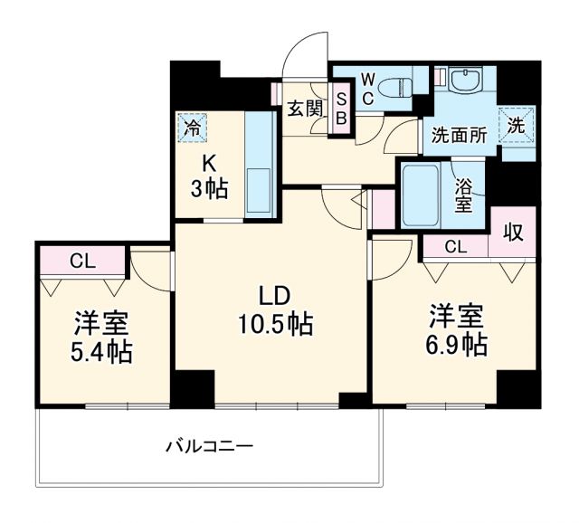 横浜市神奈川区金港町のマンションの間取り