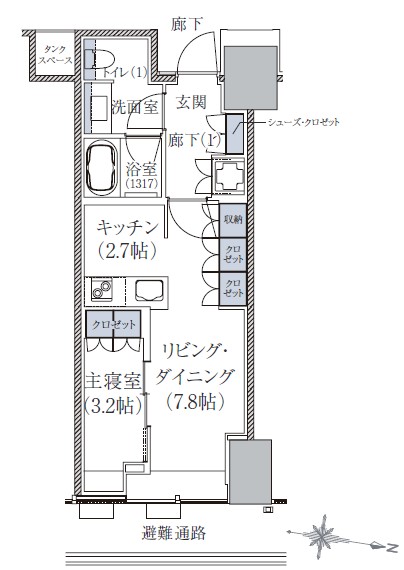 ブリリアタワー堂島の間取り