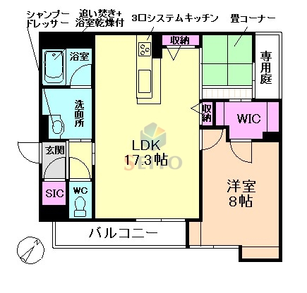 豊中市岡町南のマンションの間取り