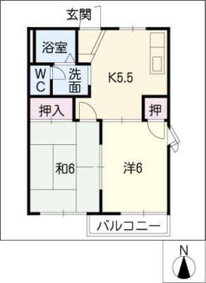 グリーンヒルＢ棟の間取り