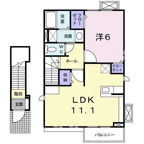 四日市市大字泊村のアパートの間取り