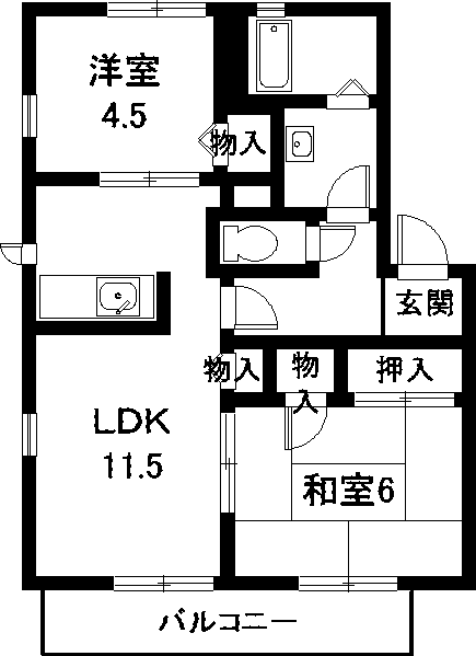 東海市富木島町伏見のアパートの間取り