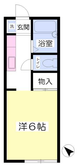 ワンルームＳ１２の間取り