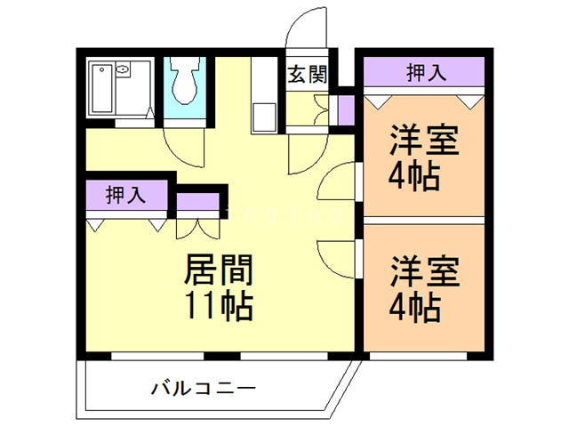 札幌市東区北二十七条東のマンションの間取り