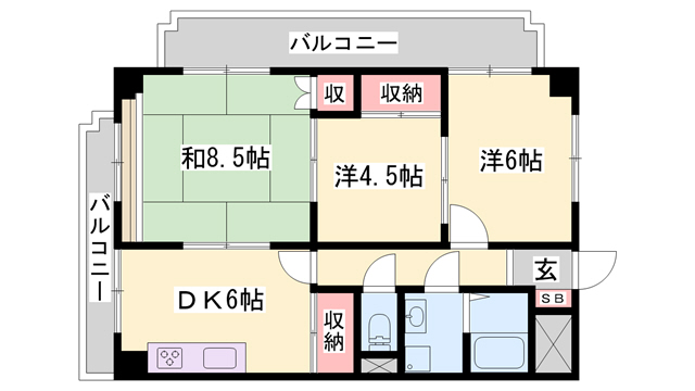 コーポ龍野の間取り