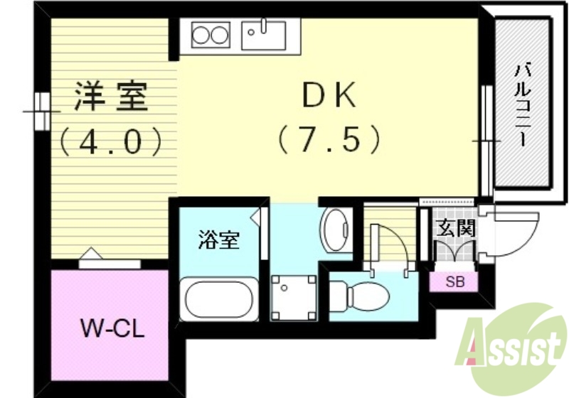 クレールベルヴィル立花の間取り