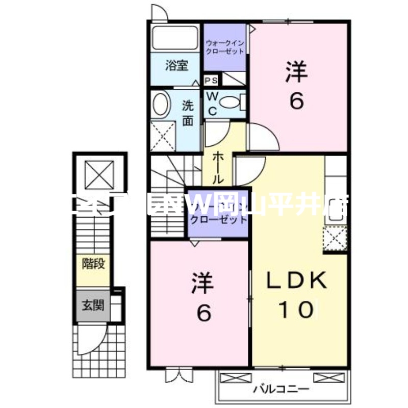 備前市大内のアパートの間取り