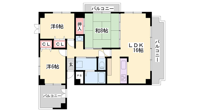 コーポ堂の前の間取り