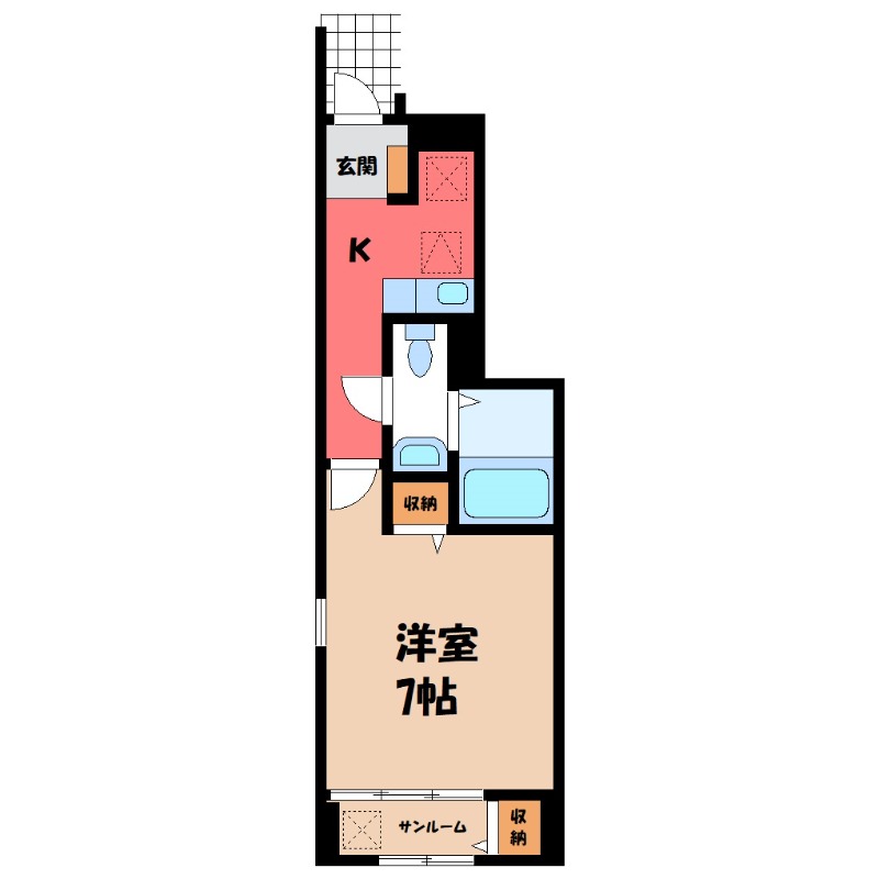 前橋市広瀬町のアパートの間取り