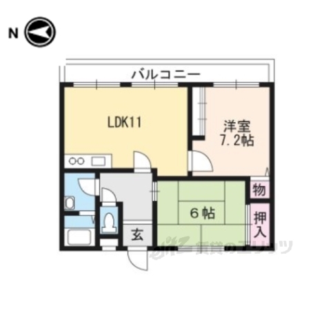 大津市松山町のマンションの間取り