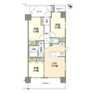 台東区東浅草のマンションの間取り