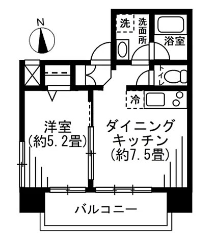 【港区芝のマンションの間取り】