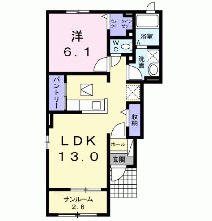 田川市大字弓削田のアパートの間取り