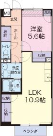 【栗東市坊袋のアパートの間取り】