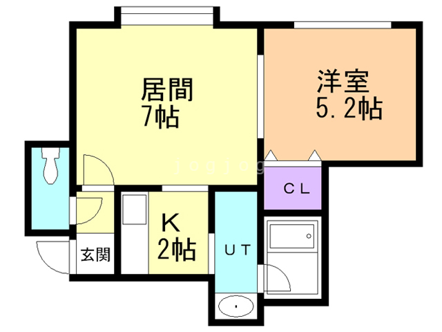 【札幌市清田区美しが丘三条のアパートの間取り】