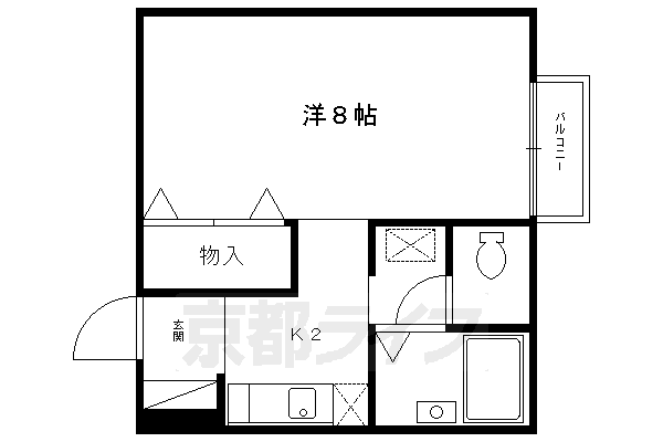 京都市北区紫竹下本町のアパートの間取り