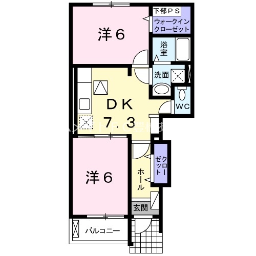 豊川市大崎町のアパートの間取り